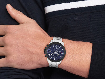 Tommy Hilfiger Jameson staal blue 43mm TH1792198