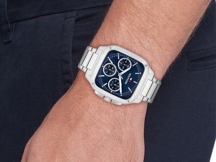 Tommy Hilfiger Herald  staal blue 37x39mm TH1792222