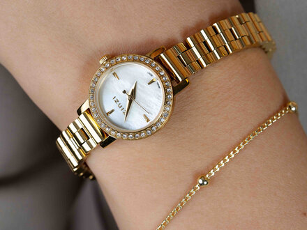 Zinzi Etoile goudkleurig parelmoer zirconia 28mm ZIW3234