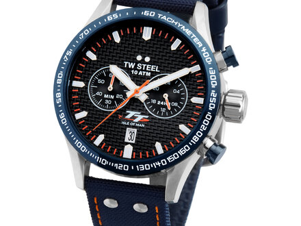 TW Steel Volante Chrono Textile Blauw 45cm VS128