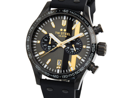 TW Steel New Volante Sport Zwart siliconen 45mm TWVS122