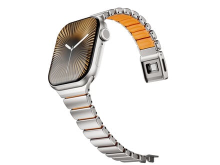 PvZ/Apple Watch Band Premium Sport stainless steel silver orange magnetic 40/41/42mm