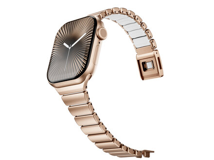 PvZ/Apple Watch Band Premium Sport Rosegold White magnetic 40/41/42mm