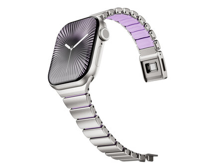 PvZ/Apple Watch Band Premium Sport silver purple magnetic 40/41/42mm