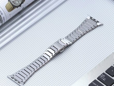 PvZ/Apple Watch Band Silver Stainless Steel band 44/45/46mm