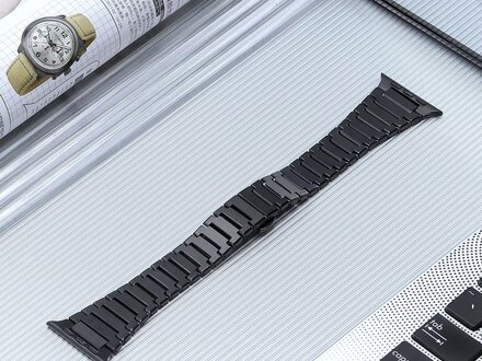 PvZ/Apple Watch Band Black Stainless Steel band 44/45/46mm