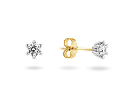 Yara 14k bicolor Solitaire Classique labgrown oorstekers 2/0,30 ct 260E.4006.030