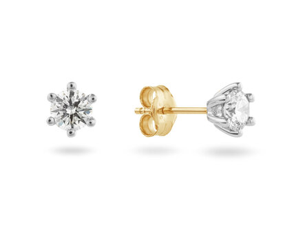 Yara 14k bicolor Solitaire Classique labgrown oorstekers2/0,60ct 260E.4006.060