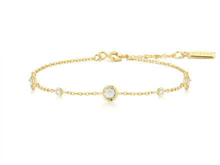 Ania Haie Goldplated Ripple Joy Mint Green Station armband B073-06G