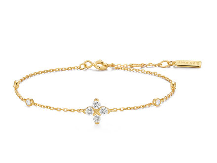 Ania Haie Goldplated Starlit Drops Sparkling Clover armband B074-04G