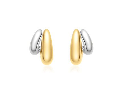 Ania Haie zilver/goldplated Two-Tone Dome Stud oorstekers E072-07T