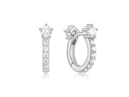 Ania Haie Silver Melodic Poet Sparkling Pavé Hoop creolen E066-04H