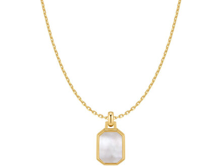 Ania Haie Goldplated Tide Echo Square MOP collier N072-02G