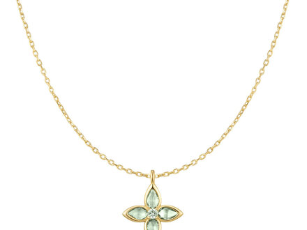 Ania Haie Goldplated Ripple Joy Mint Green Clover collier N073-03G