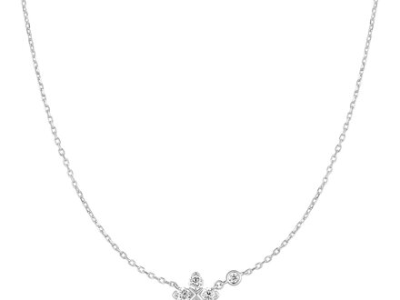 Ania Haie Silver Starlit Drops Sparkling Clover collier N074-04H