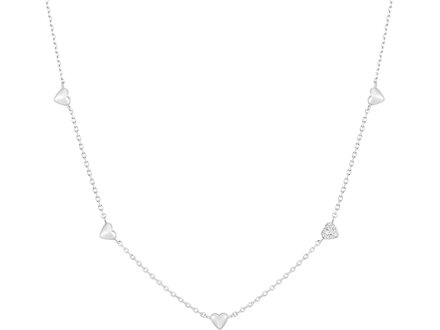 Ania Haie Silver Starlit Drops Pave Heart Station collier N074-05H