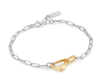 Ania Haie Silver/gold plated Tough Love Arow Link Chunky armband B049-02T