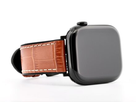 PvZ/Apple Watch Band EUtec Belize gold krokoprint siliconen 22mm