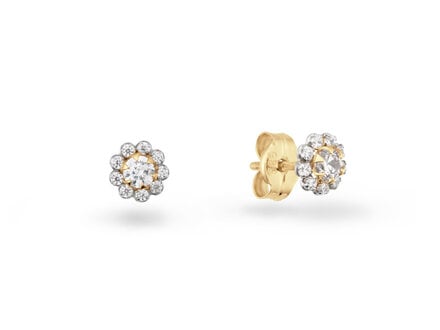 glow 14k goud oorstekers rond zirconia 206.0187.00