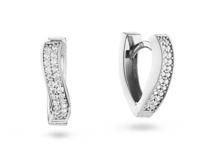 glow zilver Premium Hoops klapcreolen zirconia 107.0765.00