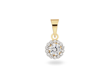 glow 14k goud hanger rond zirconia 6mm 220.0178.00