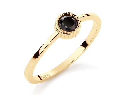 glow 14k goud ring zwart 6mm 214.0178