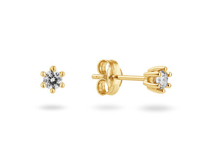 Yara 14k geelgoud Solitaire Classique oorstekers labgrown 0,20crt 260E.1006.020