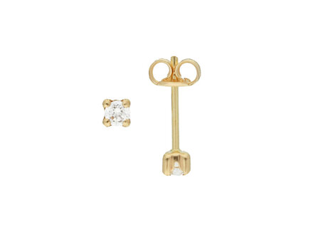 glow 14k geelgoud solitair oorstekers zirconia 3mm 206.2018.03