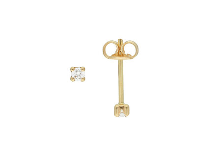glow 14k geelgoud solitair oorstekers zirconia 2mm 206.2018.02