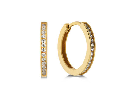 glow 14k geelgoud Premium Hoops creolen zirconia 8mm 207.0170.08