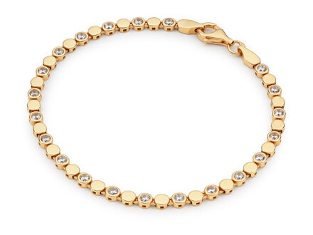 glow Goldplated schakelarmband zirconia 19cm 104.8984.19