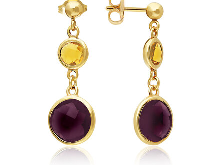 glow Goldplated Colors From Nature oorhangers Yellow Purple 106.8609.00
