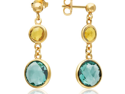 glow Goldplated Colors From Nature oorhangers Yellow Blue 106.8609.01