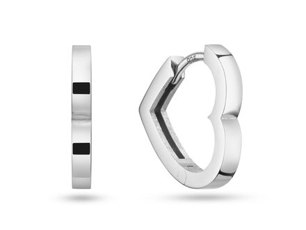 glow Zilver Premium Hoops klapcreolen Hart 107.0931.00