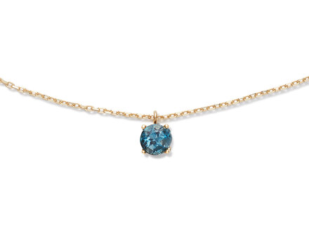 glow 14k goud collier London blue topaas 45cm 202.0241.45