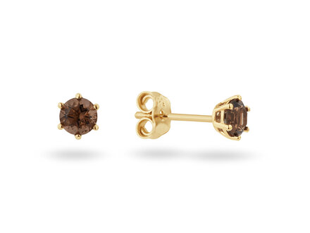 glow 14k goud oorstekers Smokey Kwarts 206.0242.00