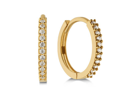 glow 14k goud klapcreolen zirconia 12mm 207.0148.12