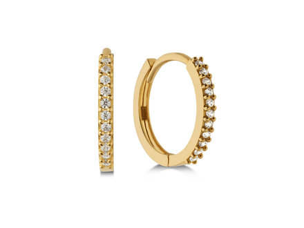 glow 14k goud klapcreolen 8mm zirconia 207.0148.08