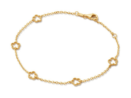 glow 14k goud anker armband open bloem 19cm 204.0941.19