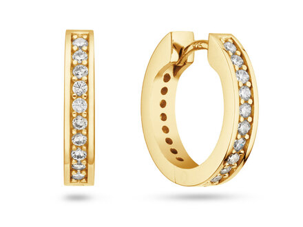 glow Goldplated klapcreolen 1 rij zirconia 107.8941.00
