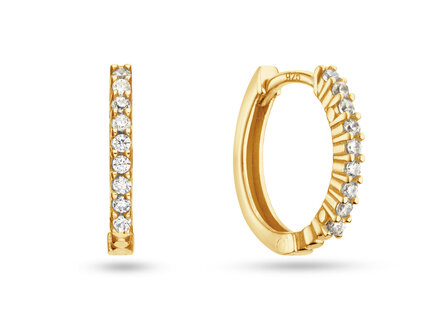 glow Goldplated Premium Hoops creolen rij zirconia 107.8936.00