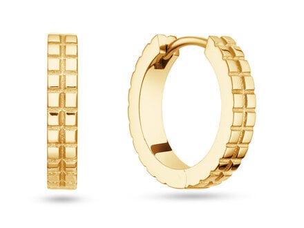 glow Goldplated Premium Hoops klapcreolen Squares 107.8930.00