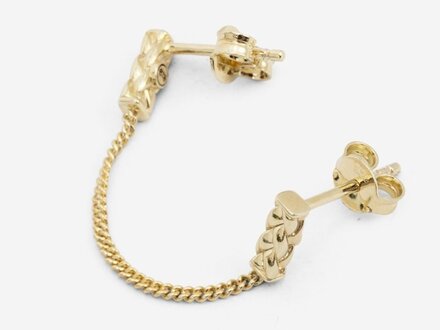 Buddha to Buddha George Double Earstud Gold Vermeil Single Piece 419GV one