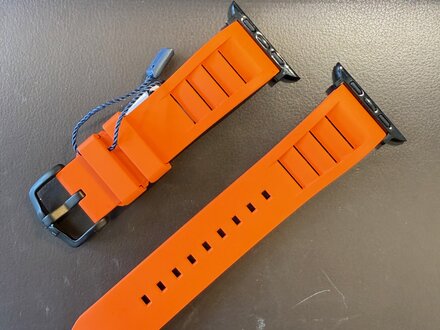 PvZ/Apple Watch Band RM Style zwart oranje sport siliconen 22/20MM
