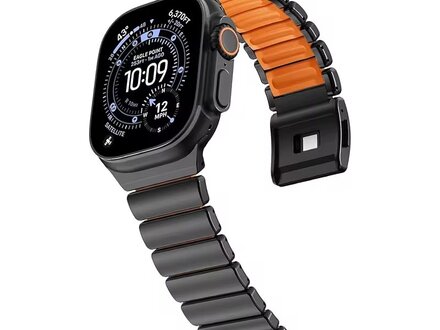 PvZ/Apple Watch Band Ultra Black titanium Premium Sport magnetic 46/49mm
