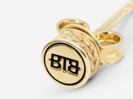 Buddha to Buddha Barbara Logo Earstud Gold Vermeil