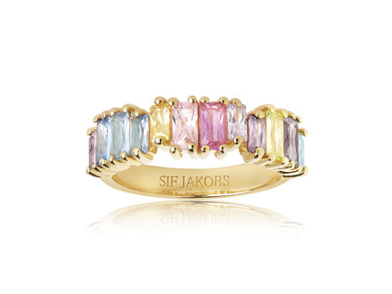 Sif Jakobs Goldplated Antella Piccolo ring zirconia mt52 SJ-R1077-XCZ-SG