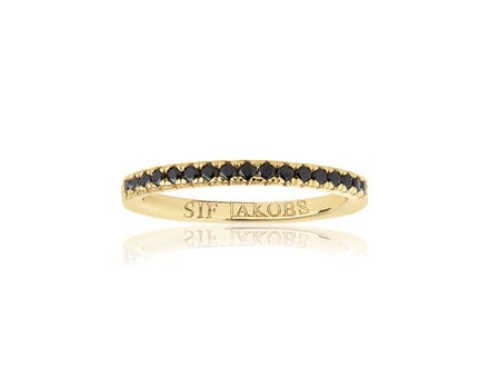 Sif Jakobs Goldplated Ellera ring  zwart zirconia mt54 SJ-R2869-BK-YG