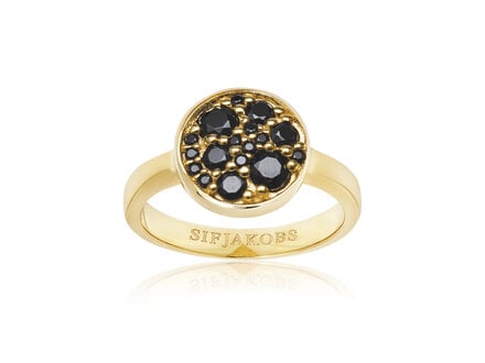 Sif Jakobs Goldplated Novara zwart zirconia mt54 R1056-BK-YG