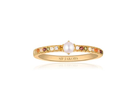 Sif Jakobs Goldplated Ellera Perla Uno Ring mt54 R12284-ACZ-SG